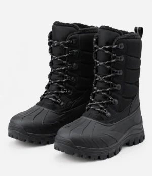 Bottes d’hiver noires robustes Bottes d’hiver noires